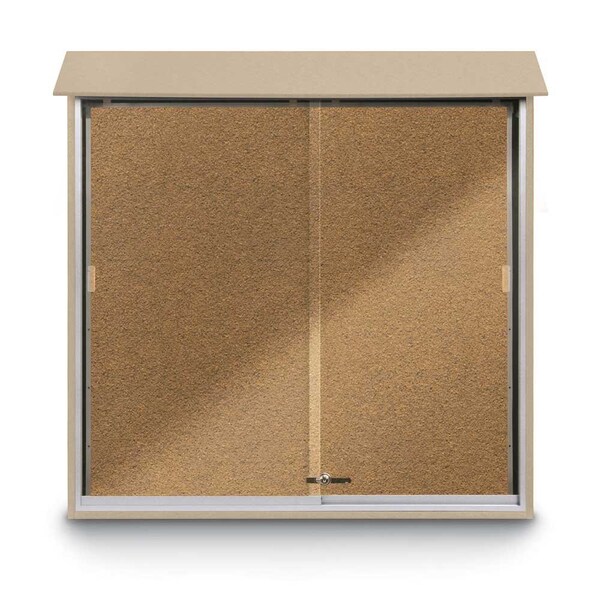 Outdoor Enclosed Combo Board, 72"x36", Bronze Frame/Black & Cork